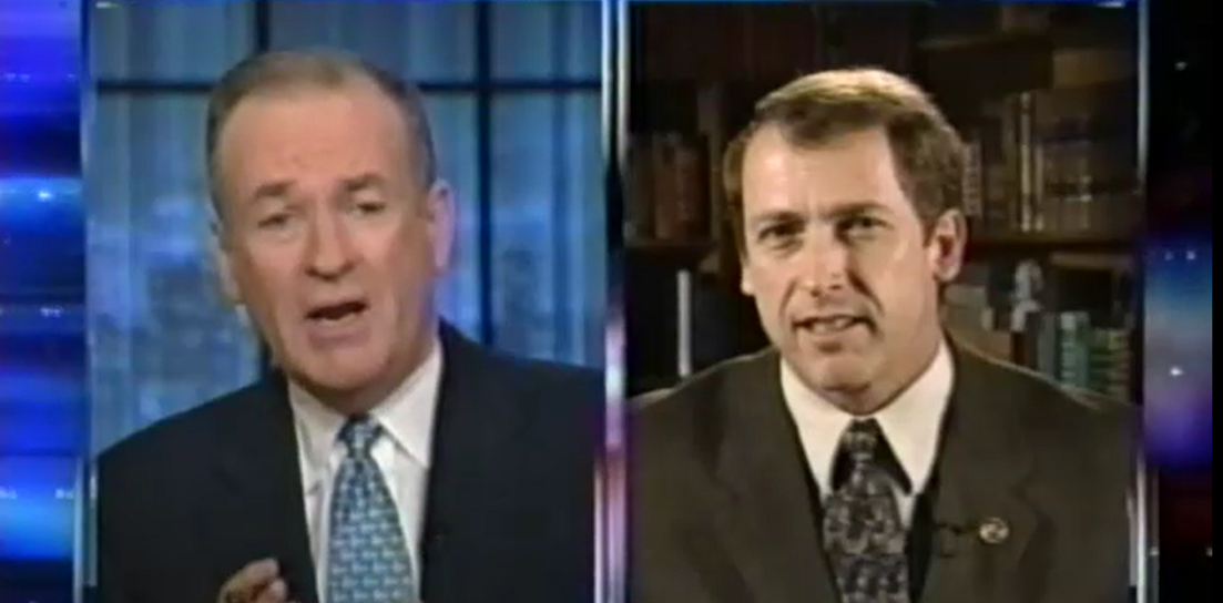 Randy Ball appearing on The O'Reilly Factor, split-screen with Bill O'Reilly.